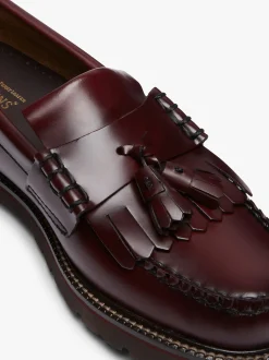 New G.H.BASS Weejuns 90s Layton II Kiltie Loafers Leather Wine
