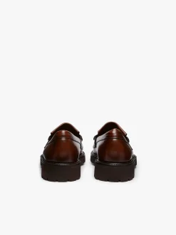 Discount G.H.BASS Weejuns 90s Layton II Kiltie Loafers Leather Brown