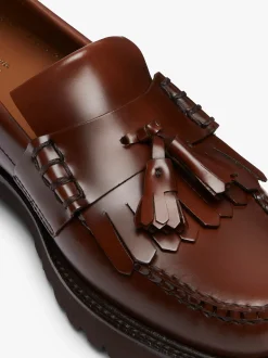 Discount G.H.BASS Weejuns 90s Layton II Kiltie Loafers Leather Brown