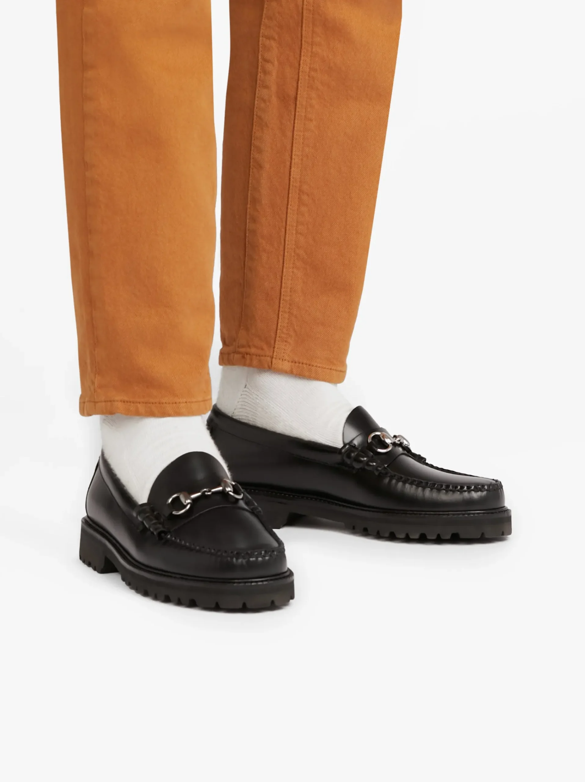 G.H.BASS Weejuns 90s Lincoln Horsebit Loafers Black Leather
