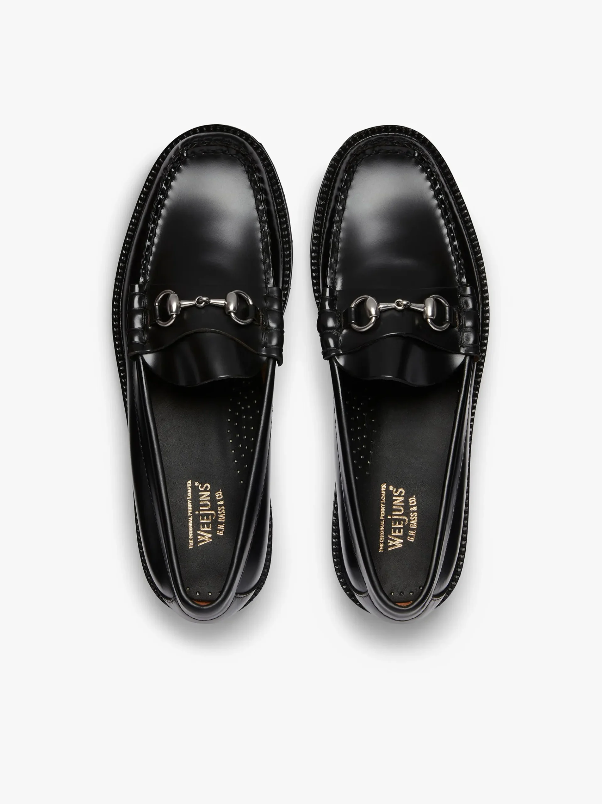 G.H.BASS Weejuns 90s Lincoln Horsebit Loafers Black Leather