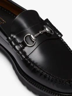 G.H.BASS Weejuns 90s Lincoln Horsebit Loafers Black Leather