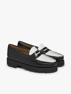 Sale G.H.BASS Weejuns 90s Penny Loafers Leather Black & White