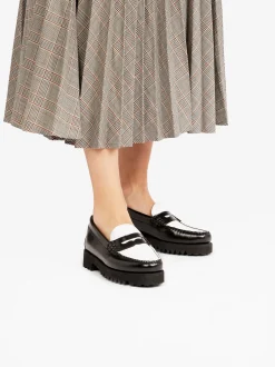 Sale G.H.BASS Weejuns 90s Penny Loafers Leather Black & White