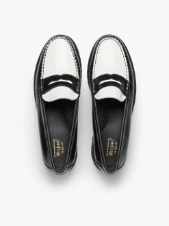 Sale G.H.BASS Weejuns 90s Penny Loafers Leather Black & White