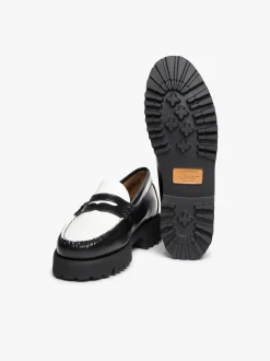 Sale G.H.BASS Weejuns 90s Penny Loafers Leather Black & White