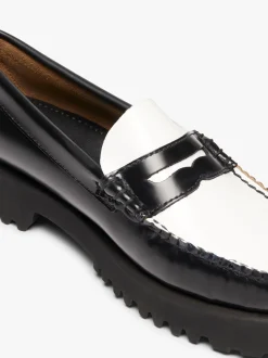 Sale G.H.BASS Weejuns 90s Penny Loafers Leather Black & White