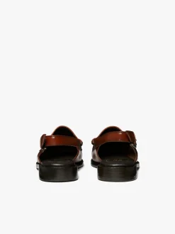G.H.BASS Weejuns Slingback Penny Loafers Leather Cognac