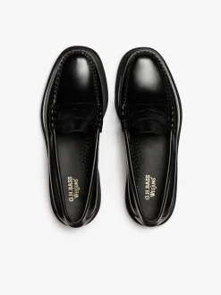 Discount G.H.BASS Weejuns Step Larson Penny Loafers Leather Black