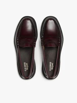 G.H.BASS Weejuns Step Larson Penny Loafers Leather Wine