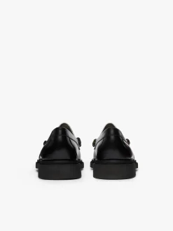 Outlet G.H.BASS Weejuns Step Larson Penny Loafers Black & White Leather
