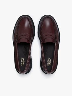 Online G.H.BASS Weejuns Step Penny Loafers Leather Wine