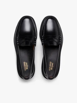New G.H.BASS Weejuns Step-Lug Larson Penny Loafers Leather Black