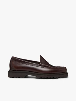Online G.H.BASS Weejuns Step-Lug Larson Penny Loafers Chocolate Pull Up Leather