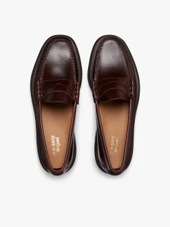 Online G.H.BASS Weejuns Step-Lug Larson Penny Loafers Chocolate Pull Up Leather