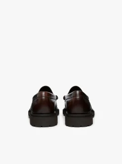 Online G.H.BASS Weejuns Step-Lug Larson Penny Loafers Chocolate Pull Up Leather
