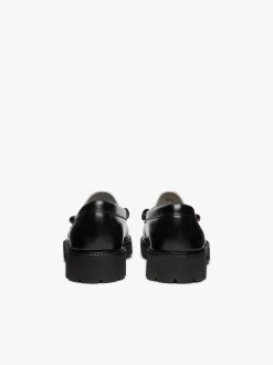 Best G.H.BASS Weejuns Super Lug Larson Penny Loafers Leather Black & White