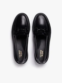 Sale G.H.BASS Weejuns Super Lug Lianna Super Bit Loafers Black Leather