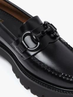 Sale G.H.BASS Weejuns Super Lug Lianna Super Bit Loafers Black Leather