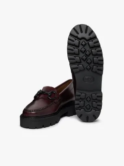Outlet G.H.BASS Weejuns Super Lug Lianna Super Bit Loafers Leather Wine