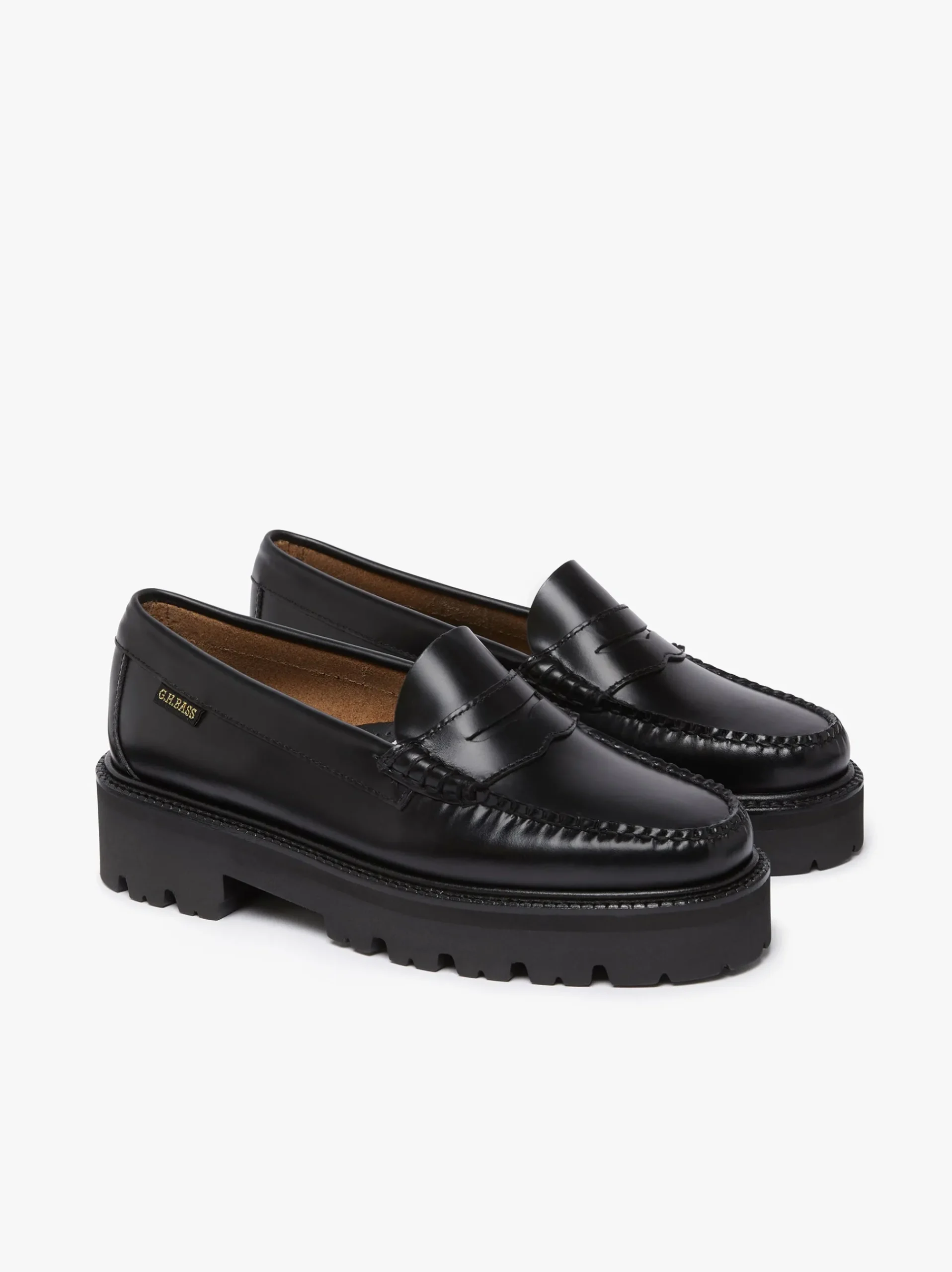 Online G.H.BASS Weejuns Super Lug Penny Loafers Leather Black