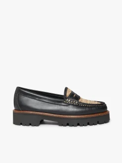 Discount G.H.BASS Weejuns Super Lug Whitney Penny Loafers Leather Black
