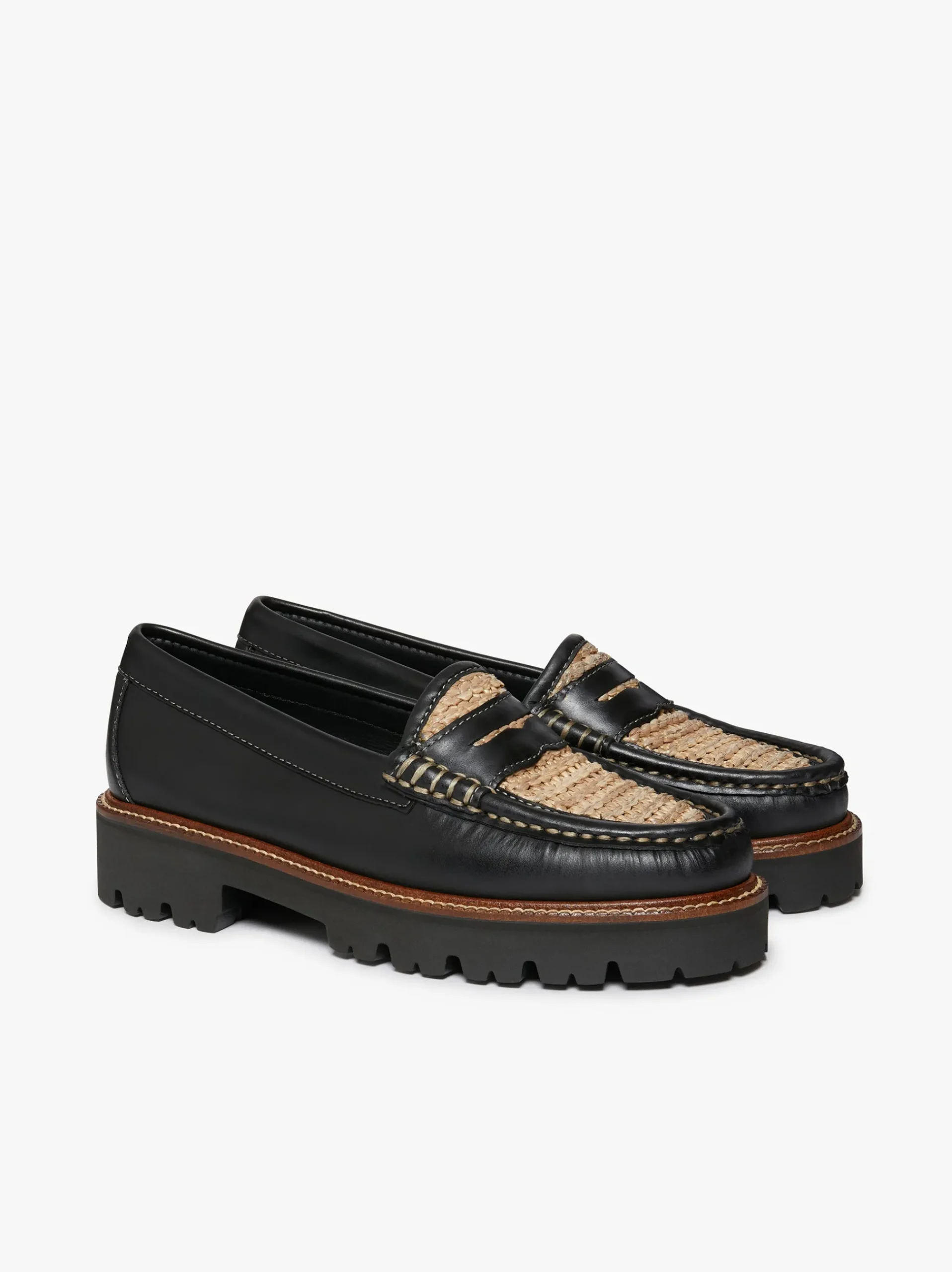 Discount G.H.BASS Weejuns Super Lug Whitney Penny Loafers Leather Black