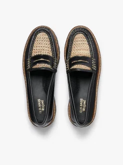 Discount G.H.BASS Weejuns Super Lug Whitney Penny Loafers Leather Black