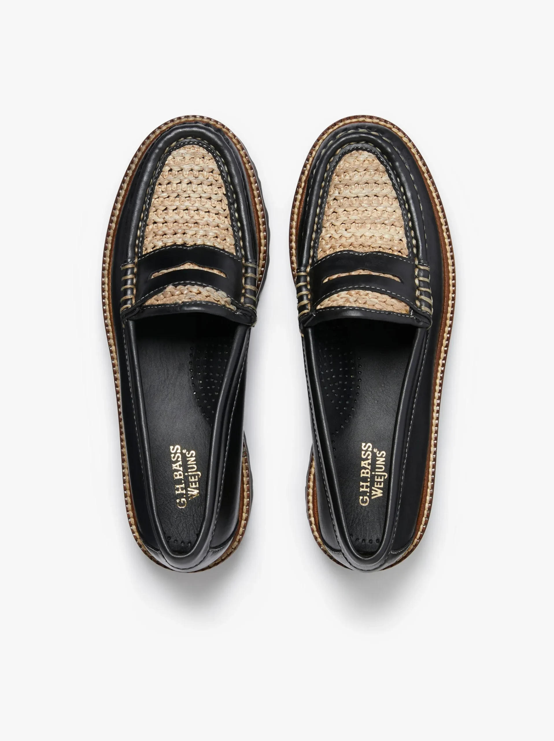 Discount G.H.BASS Weejuns Super Lug Whitney Penny Loafers Leather Black