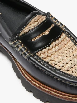 Discount G.H.BASS Weejuns Super Lug Whitney Penny Loafers Leather Black
