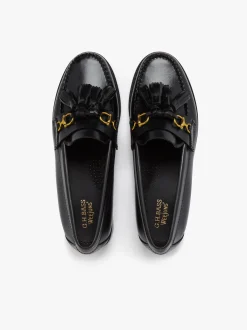 Discount G.H.BASS Weejuns Tetra Tassel Loafers Leather Black