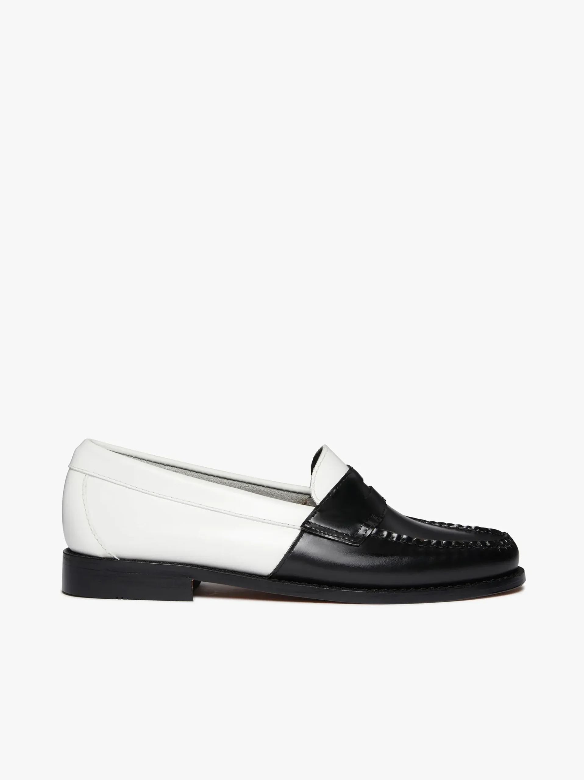 Hot G.H.BASS Weejuns Two Tone Penny Loafers Leather Black & White