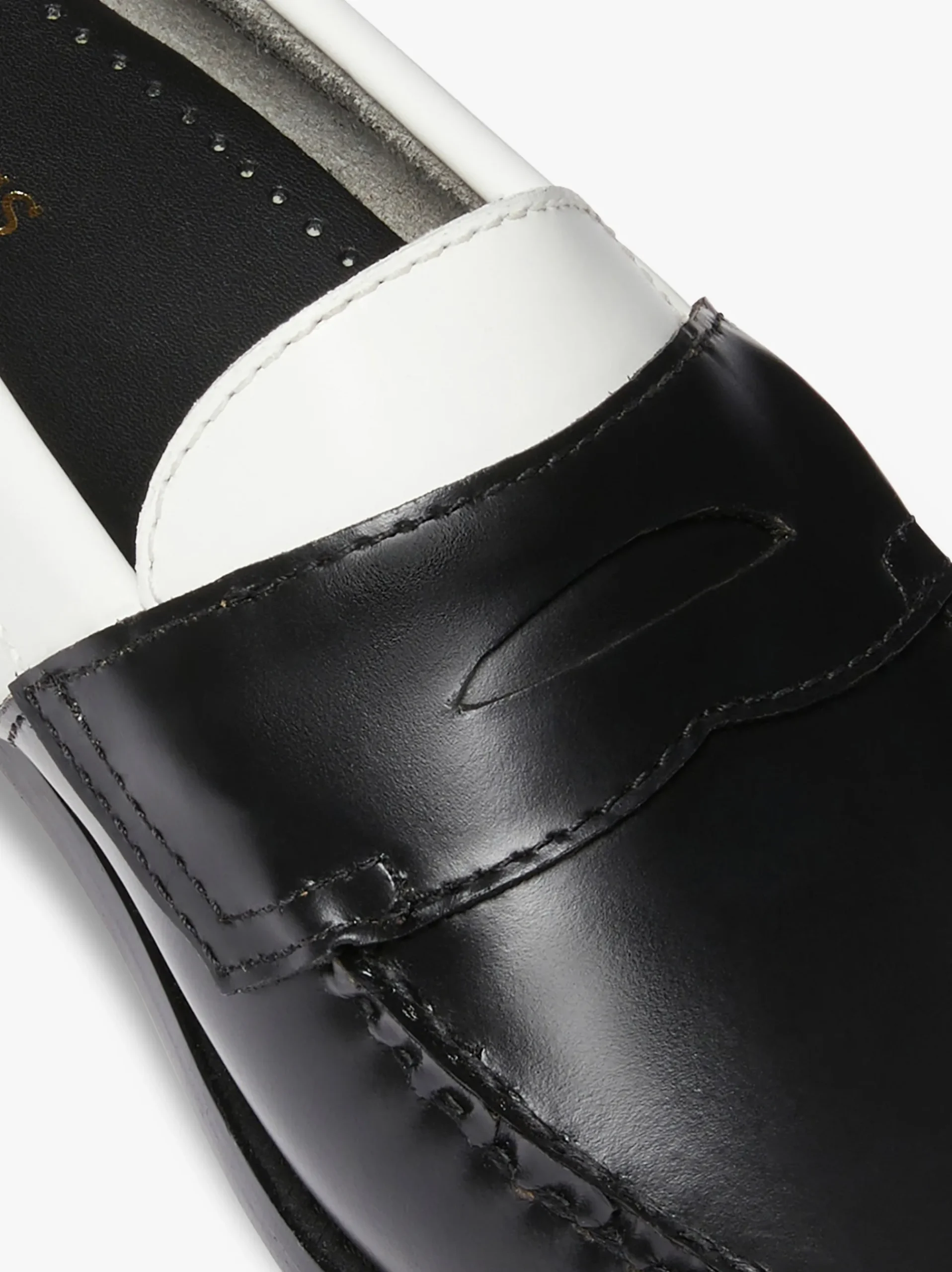 Hot G.H.BASS Weejuns Two Tone Penny Loafers Leather Black & White