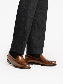 Discount G.H.BASS Weejuns Venetian Brogue Loafers leather Mid Brown