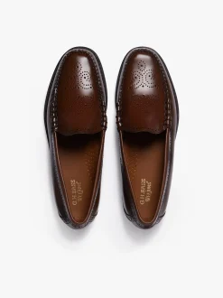 Discount G.H.BASS Weejuns Venetian Brogue Loafers leather Mid Brown