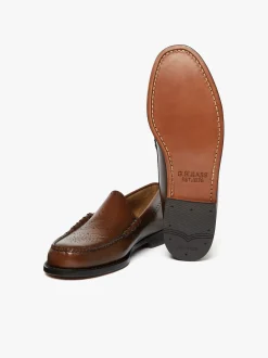 Discount G.H.BASS Weejuns Venetian Brogue Loafers leather Mid Brown