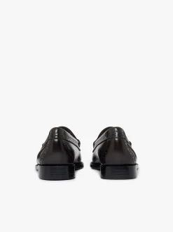 Online G.H.BASS Weejuns Venetian Brogue Loafers leather Chocolate
