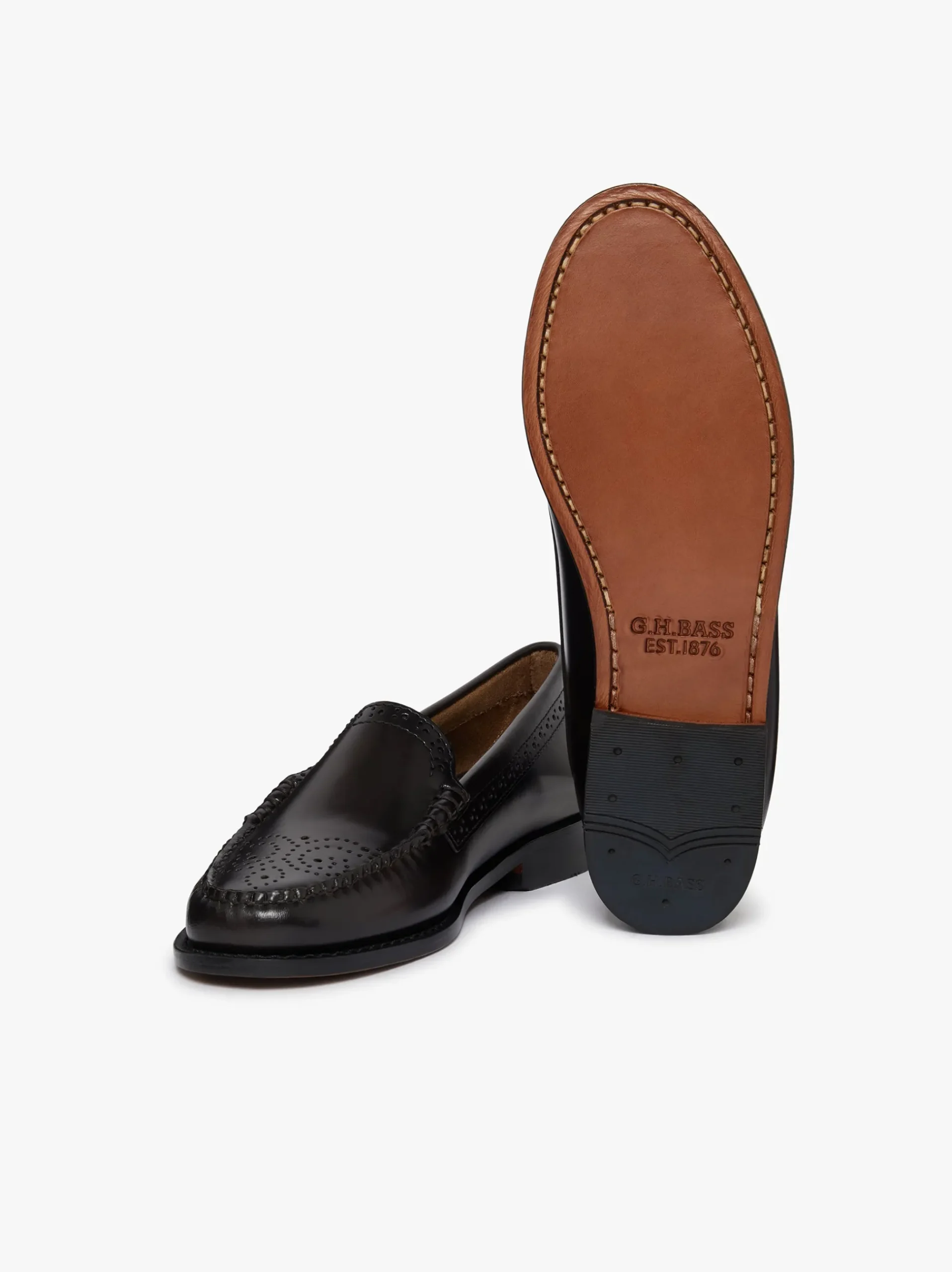 Online G.H.BASS Weejuns Venetian Brogue Loafers leather Chocolate