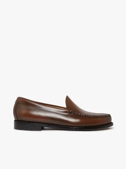 Online G.H.BASS Weejuns Venetian Loafers Whiskey Brown Leather Mid brown