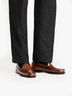 Online G.H.BASS Weejuns Venetian Loafers Whiskey Brown Leather Mid brown