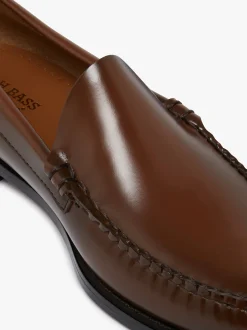 Online G.H.BASS Weejuns Venetian Loafers Whiskey Brown Leather Mid brown