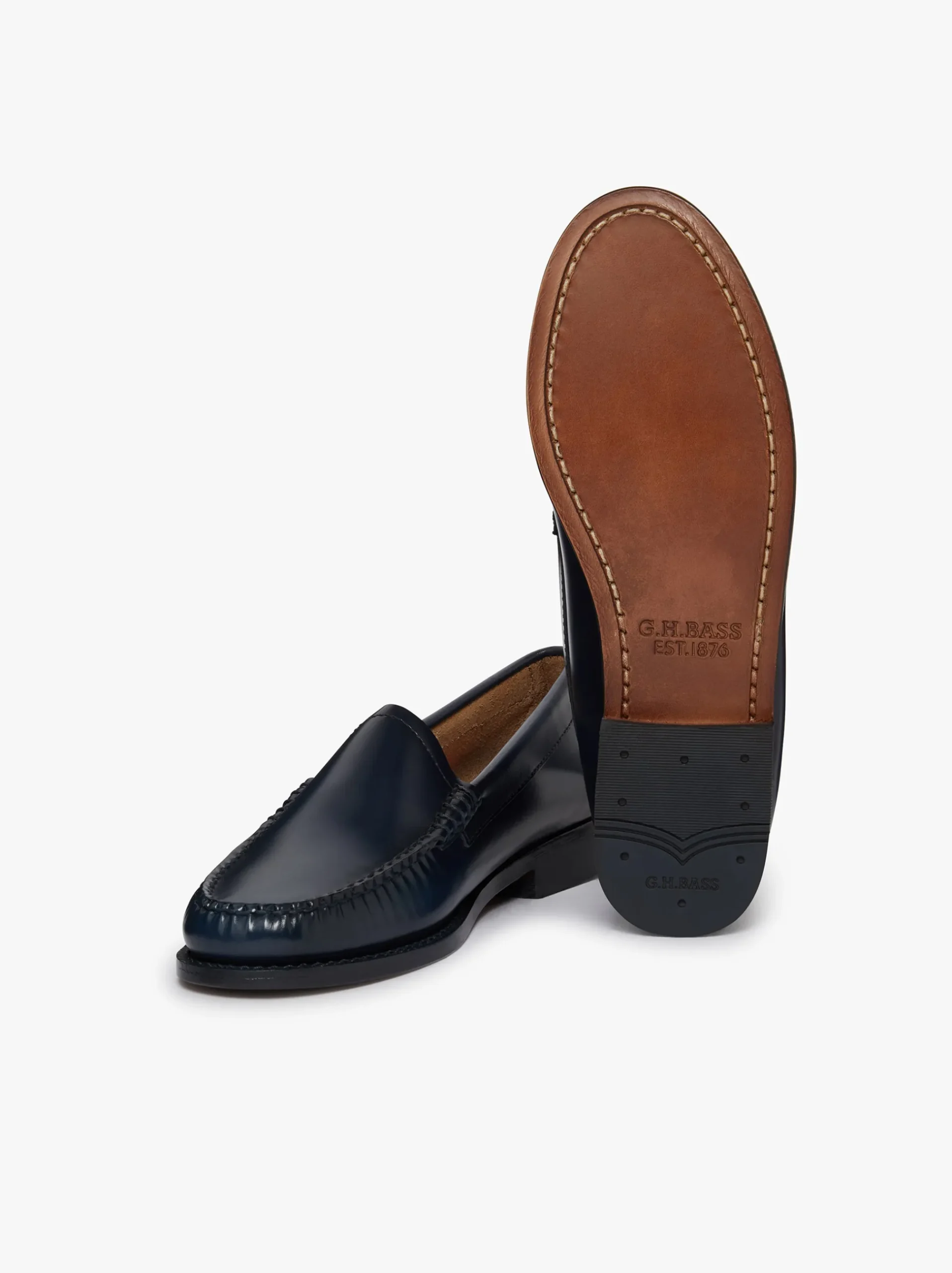 G.H.BASS Weejuns Venetian Loafers Navy Leather