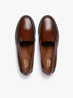 New G.H.BASS Weejuns Venetian Loafers Cognac Leather