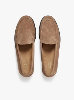 New G.H.BASS Weejuns Venetian Weave Loafers suede with leather sole Earth