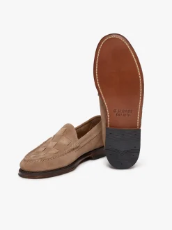 New G.H.BASS Weejuns Venetian Weave Loafers suede with leather sole Earth