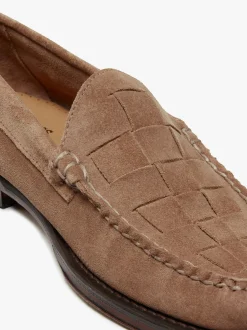 New G.H.BASS Weejuns Venetian Weave Loafers suede with leather sole Earth